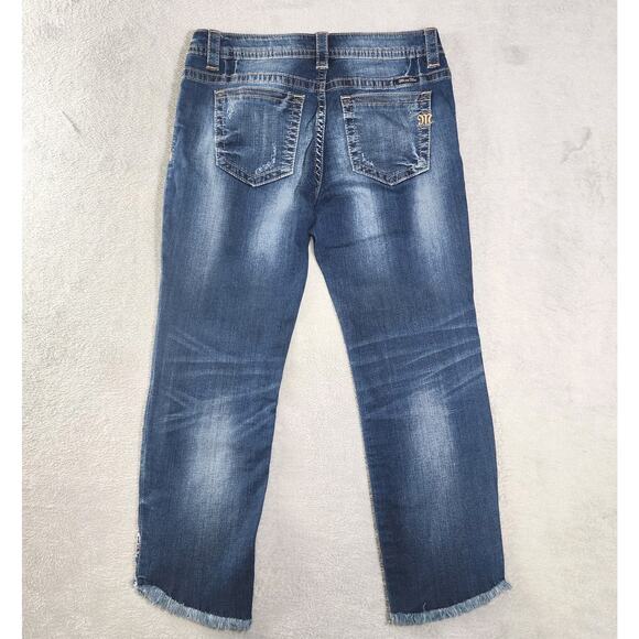 Miss Me Jeans Ankle Skinny Southwest Embroidered Stretch Medium Wash Womens 32 - Picture 3 of 14